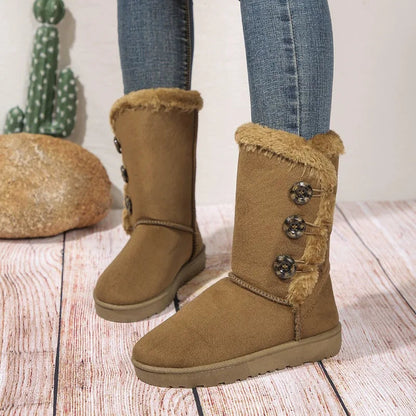 Kaylen | Elegante Suède Winter Biker Bikerlaarzen Dames