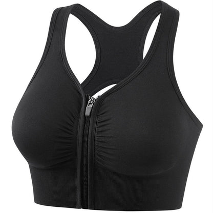 Keyla | Dames Sportbeha met Ritssluiting – Ademend Nylon – Optimale Steun
