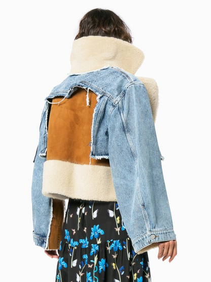 Blyth | Pluche Jasje met Denimnaden