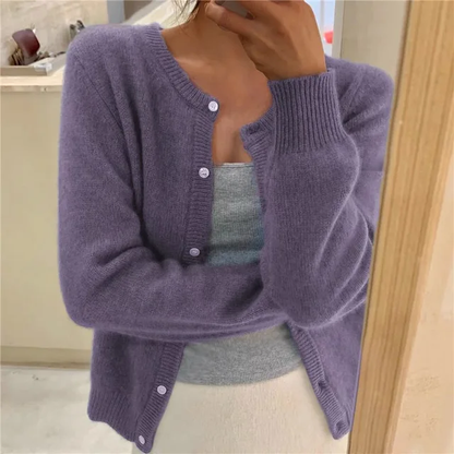 Lilian – Effen Kleur Gebreid Vest voor Dames