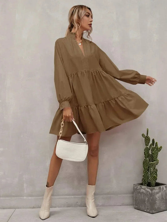 Payton | Vrouwen A-Lijn Rayon Jurk - Gelaagde Pasvorm - Elegant & Lichtgewicht