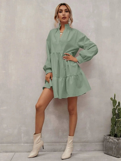 Payton | Vrouwen A-Lijn Rayon Jurk - Gelaagde Pasvorm - Elegant & Lichtgewicht