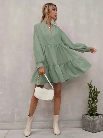 Payton | Vrouwen A-Lijn Rayon Jurk - Gelaagde Pasvorm - Elegant & Lichtgewicht