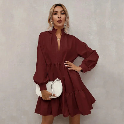 Payton | Vrouwen A-Lijn Rayon Jurk - Gelaagde Pasvorm - Elegant & Lichtgewicht