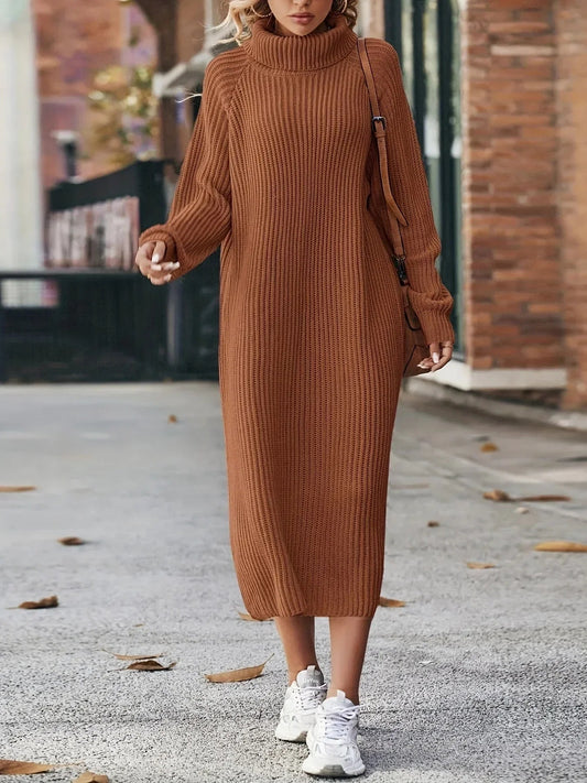 Jill | Gebreide Herfst Jurk - Premium Zachte Wolmix