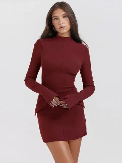 Rianne | Slim Fit Jurk Lange Mouwen Polyester Spandex