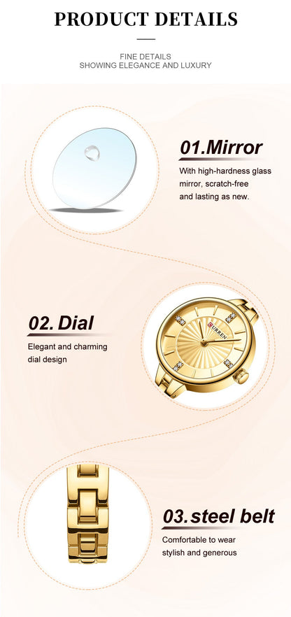 Zindra | Dameshorloge Quartz Roestvrij Staal Elegant