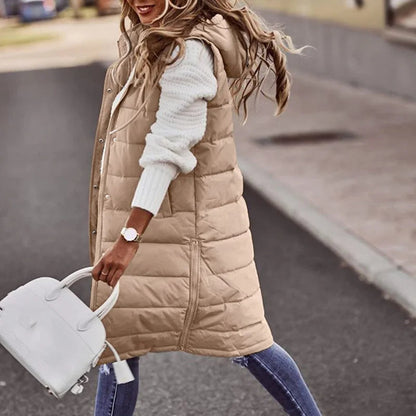Fanny | Gewatteerd Lang Vest voor Dames – Casual Buitenlaag