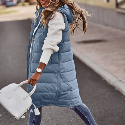 Fanny | Gewatteerd Lang Vest voor Dames – Casual Buitenlaag