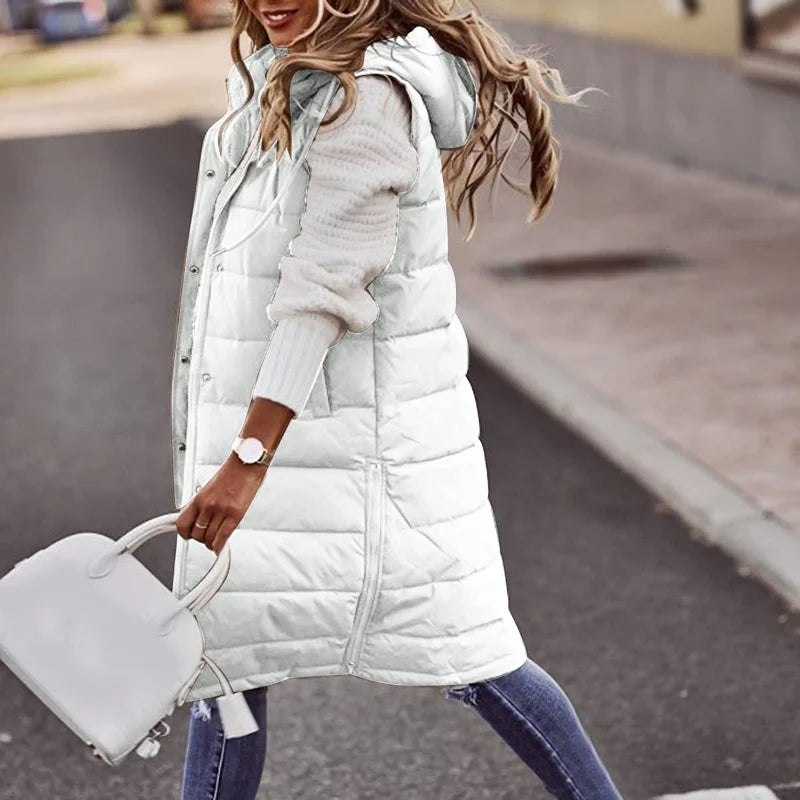 Fanny | Gewatteerd Lang Vest voor Dames – Casual Buitenlaag