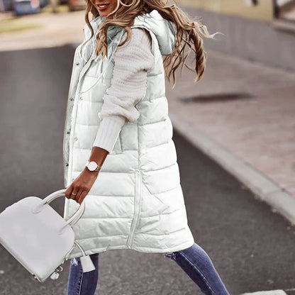 Fanny | Gewatteerd Lang Vest voor Dames – Casual Buitenlaag