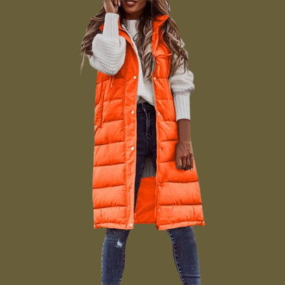 Fanny | Gewatteerd Lang Vest voor Dames – Casual Buitenlaag
