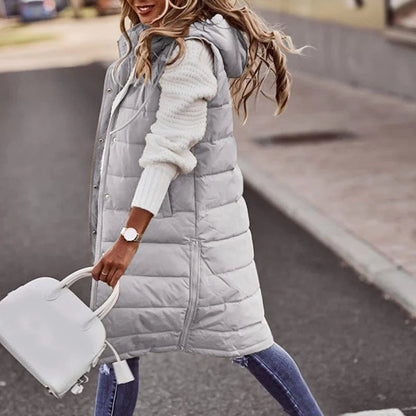 Fanny | Gewatteerd Lang Vest voor Dames – Casual Buitenlaag