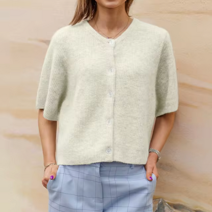 Jessica | Stijlvolle Gebreide Cardigan met Korte Mouwen