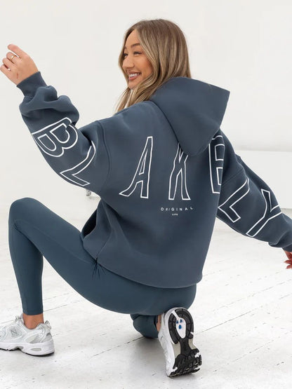 Aly | Loose Fit Hoodie met Grafische Print en Katoenmix