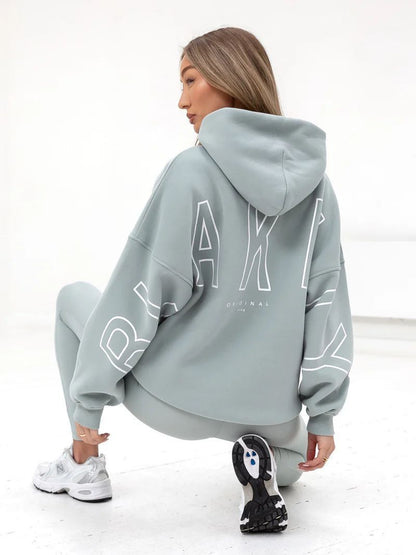 Aly | Loose Fit Hoodie met Grafische Print en Katoenmix
