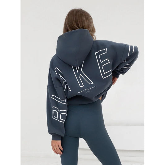 Aly | Loose Fit Hoodie met Grafische Print en Katoenmix