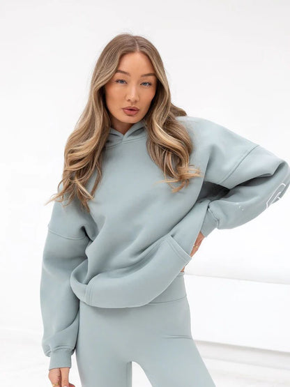 Aly | Loose Fit Hoodie met Grafische Print en Katoenmix