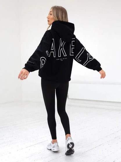 Aly | Loose Fit Hoodie met Grafische Print en Katoenmix