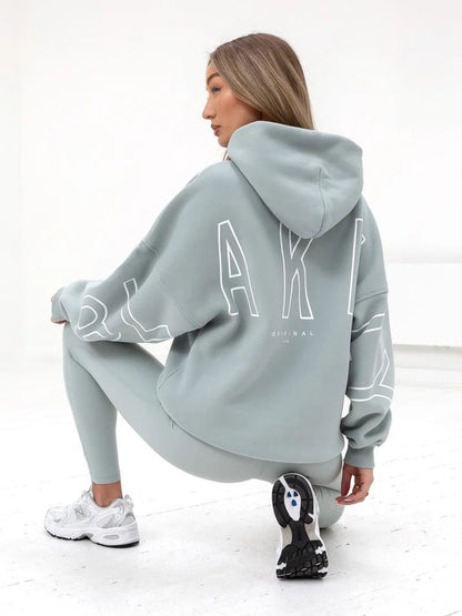 Aly | Loose Fit Hoodie met Grafische Print en Katoenmix