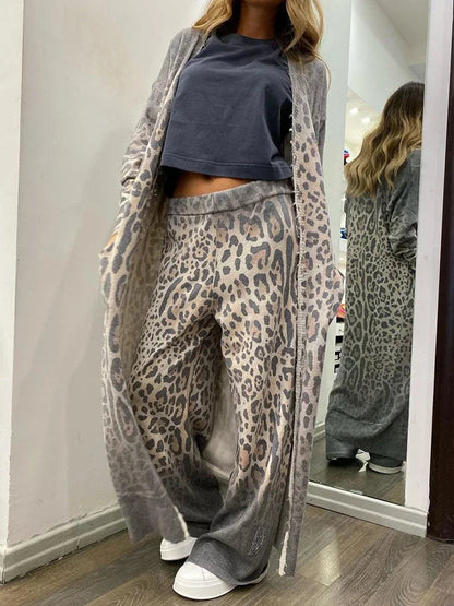 Patricia | Leopard Chic | Ademend Knit Dames Loungewear Set Lente Zomer Casual