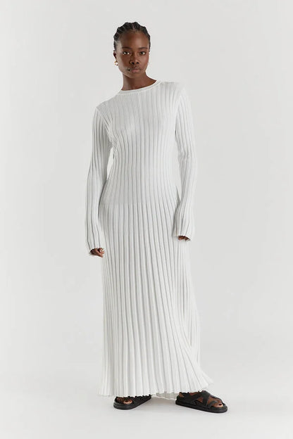 Merida  | Elegante Gebreide Jurk met Lange Mouwen