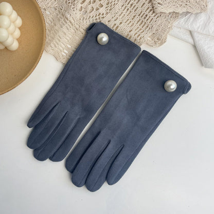 Sadia | Elegante Suède Handschoenen met Parelaccent | Julie Mae