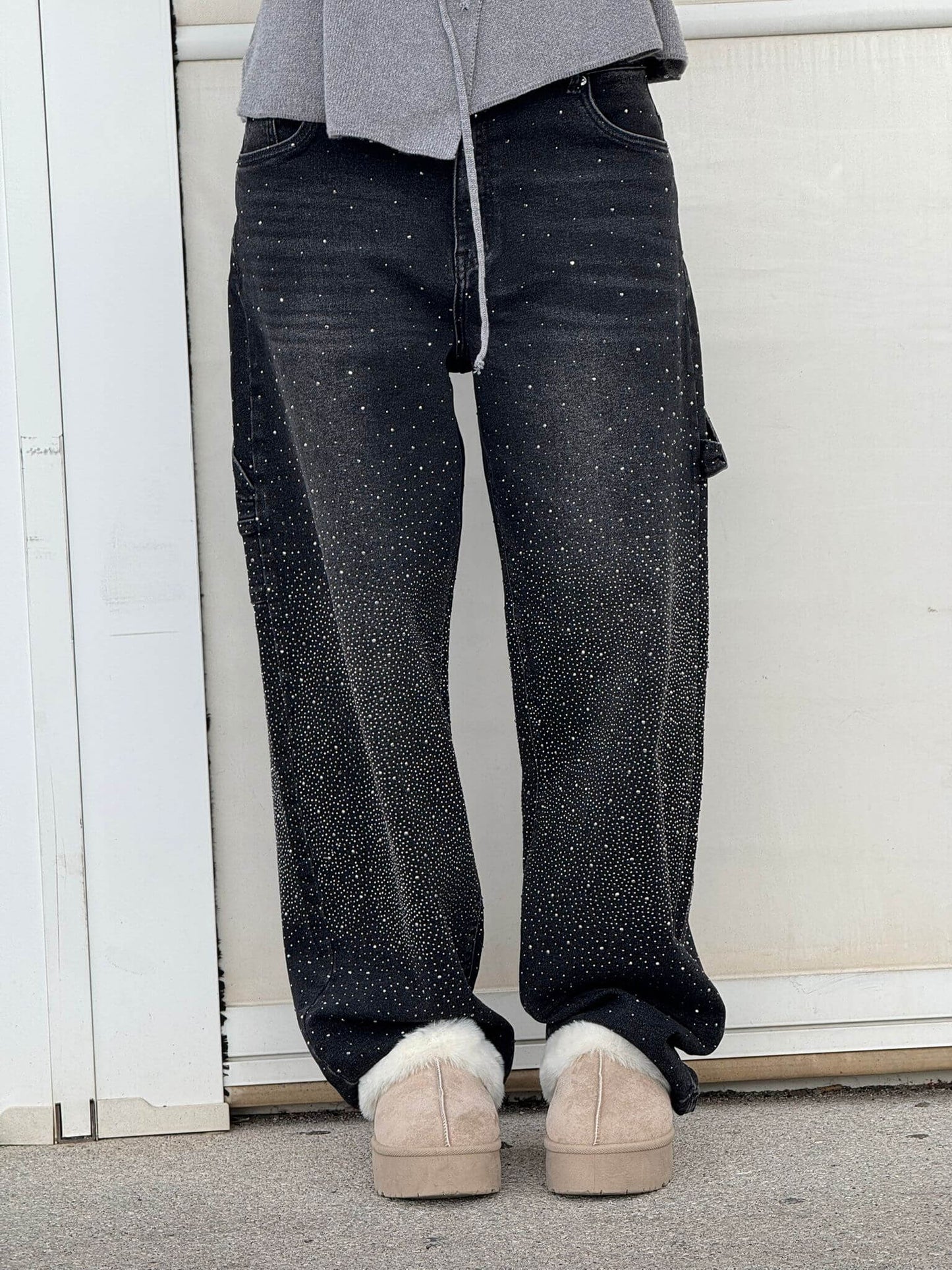 Diede | Balloon Fit Jeans met Sprankelende Details in Denim