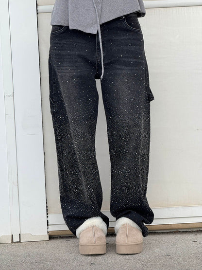 Diede | Balloon Fit Jeans met Sprankelende Details in Denim