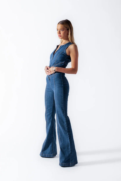 MARA | De Ultieme Mouwloze Denim Jumpsuit