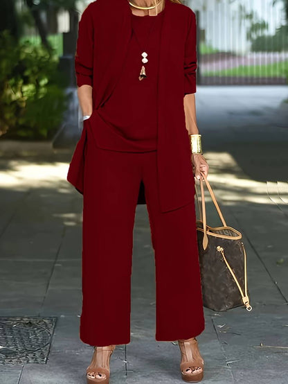 LOUA | Elegante driedelige Dames set broekpak voor de herfst