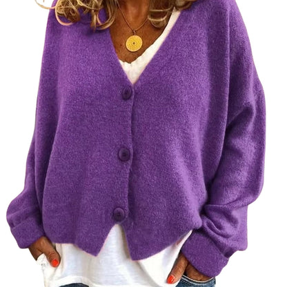 Eloise – Stijlvol Cardigan met lange mouwen en knopen Voorkant