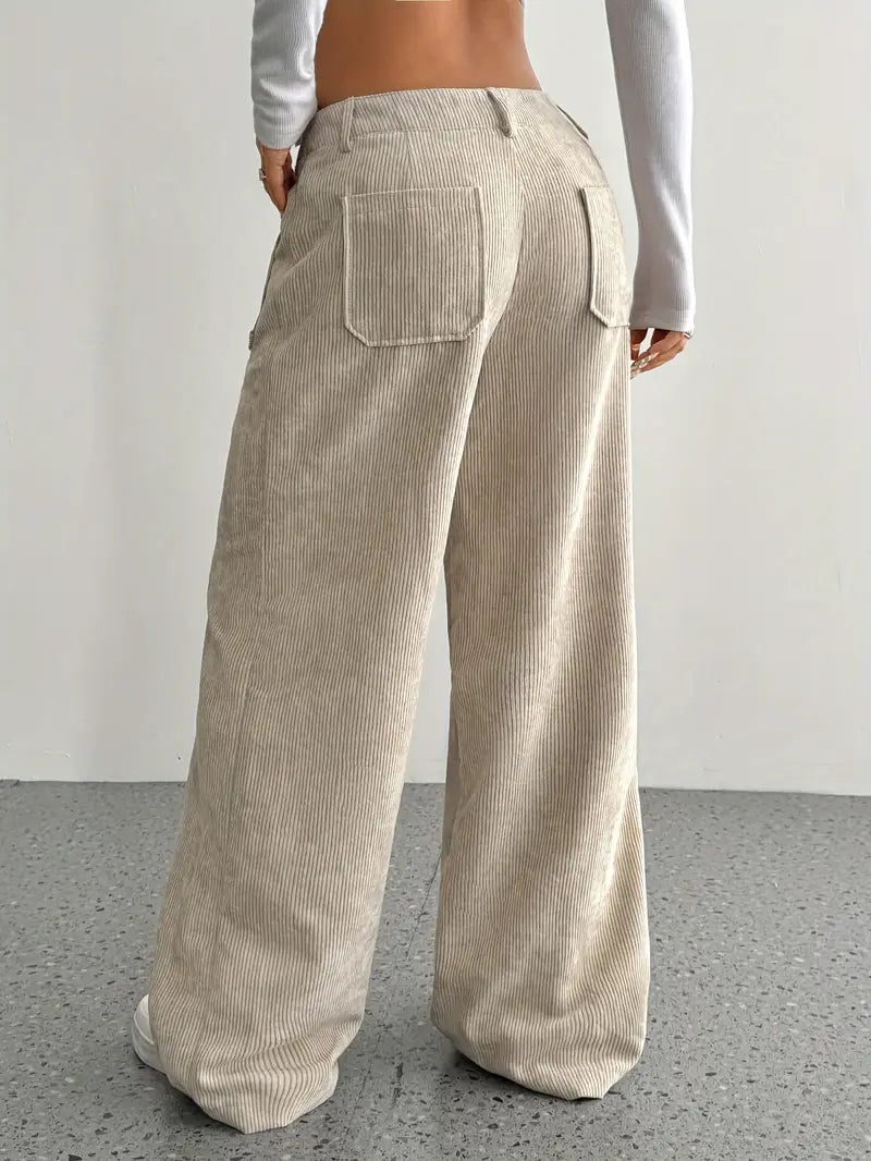 Tiff - Stijlvolle Corduroy Herfst Broek Met Wijde Pijpen