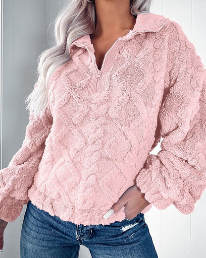 Miller | Dames Trui van Fleece – Gewatteerd – Halve Rits