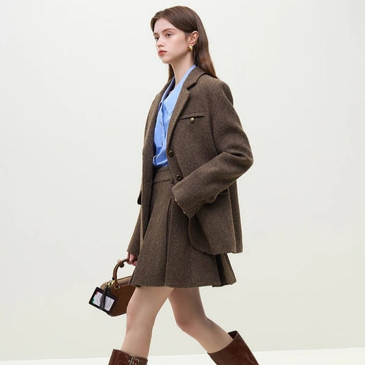 Senna | Klassieke Tweed Blazer van 100% Wol voor Dames