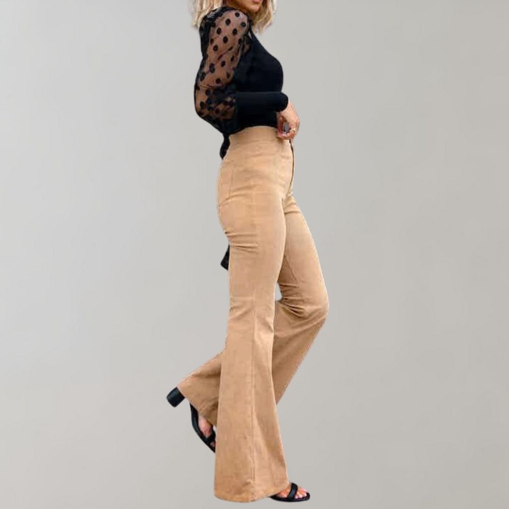 CESARA- Trendy corduroy uitlopende broek voor ieder seizoen