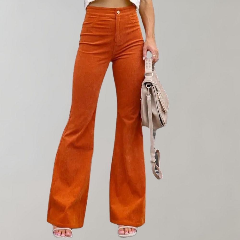 CESARA- Trendy corduroy uitlopende broek voor ieder seizoen