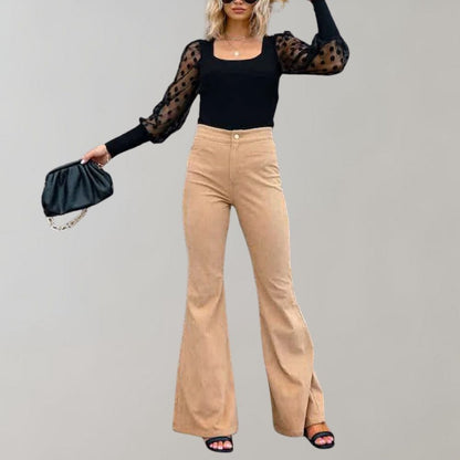 CESARA- Trendy corduroy uitlopende broek voor ieder seizoen