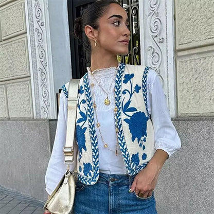 ALIZE | Gilet met Bloemenborduursels