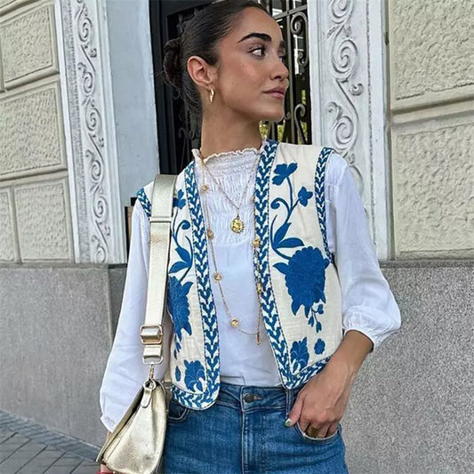 ALIZE | Gilet met Bloemenborduursels