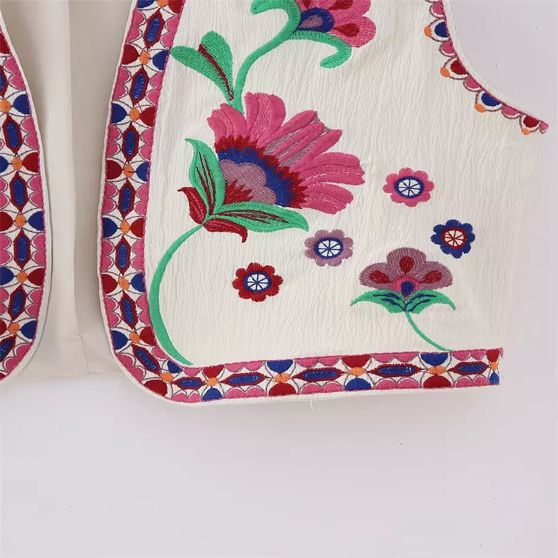 ALIZE | Gilet met Bloemenborduursels