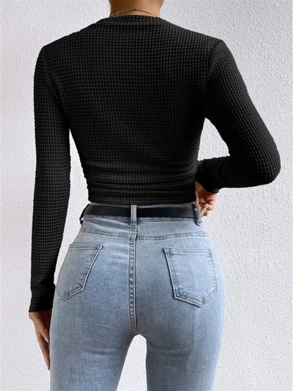 Gemma| Waffle Knit Lange Mouwen Herfst Shirt