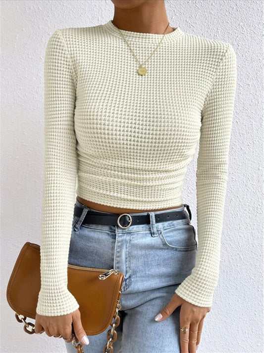 Gemma| Waffle Knit Lange Mouwen Herfst Shirt