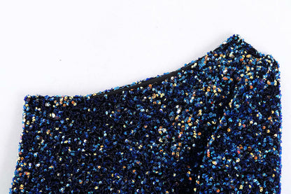 Raelyn - Glitter One Shoulder Top voor dames