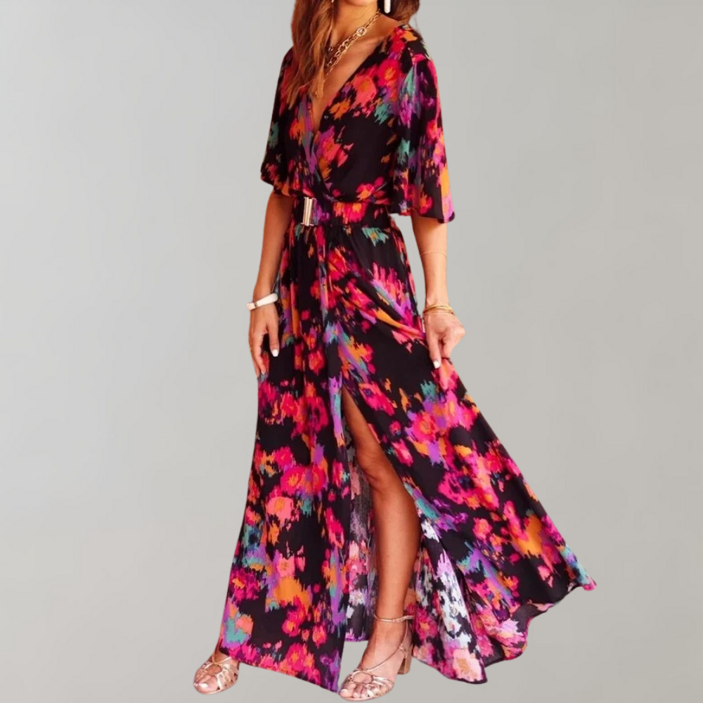 Melina – De Elegante Zomerjurk met Wikkelstijl