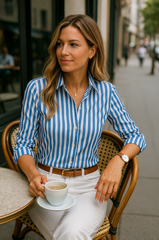 Daisy - Gestreepte Elegante Blouse voor Danes