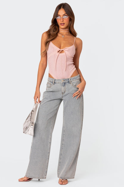 Dunja | Bow Tie Jeans met Elegant Strikdetail voor Dames