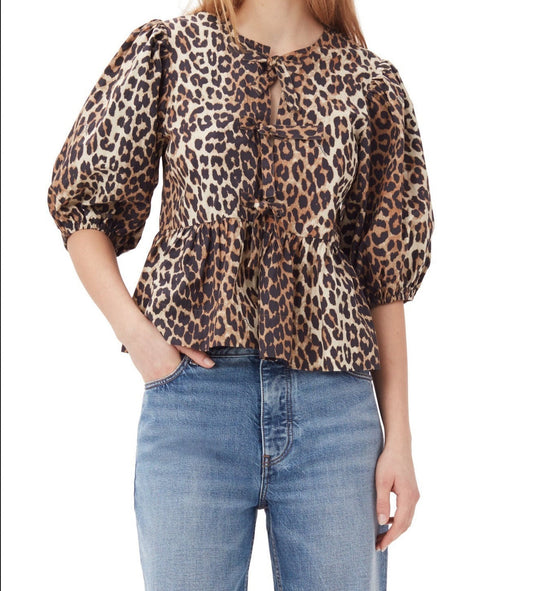 Saar - Leopard Print Top voor een Trendy Lente