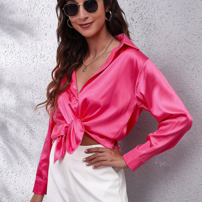 Lyke | Elegante Satijnen Damesblouse