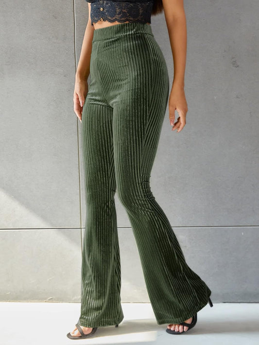 Curille | Retro Hoge Taille Corduroy Flare Broek